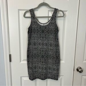 Massimo Black & White Geometric Bodycon Mini Dress Y2K Indie Sleaze Size Medium